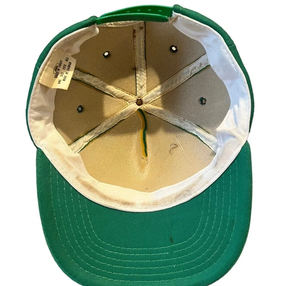 Size-A-Just Trucker Cap Solid Green Snapback Hat As Is‎ Vintage